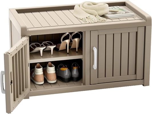 ROJIK Shoe Cabinet Waterproof UV-Resistant, Storage Bench Indoor Outdoor by ROJIK