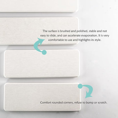2 Pcs Water Absorbing Stone Trays, Kitchen/Bathroom Sink Soap Dish, Diatomite - Image 7
