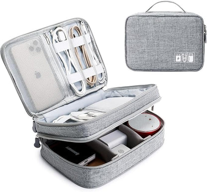 Lanola Travel Cable Organizer Bag, Electronic Accessories Case Portable Double by Lanola