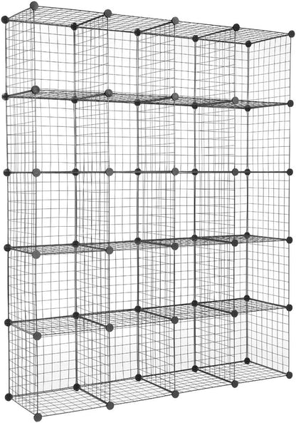 Cube Storage Organizer, Wire Cube Storage, 20-Cube Metal Grid Storage Shelf - Image 7