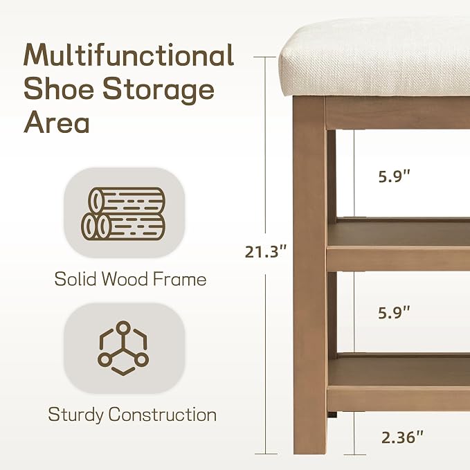 Zihanhome 2 Tier Shoe Rack Bench - Image 4