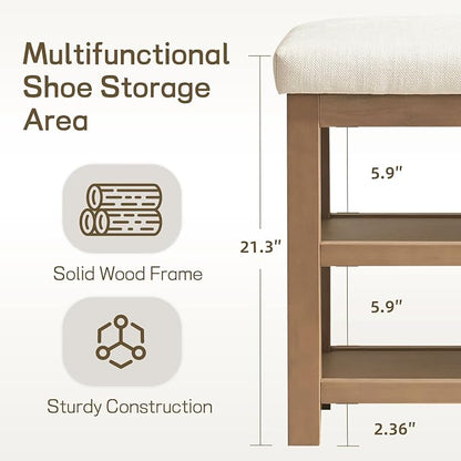 Zihanhome 2 Tier Shoe Rack Bench - Image 4