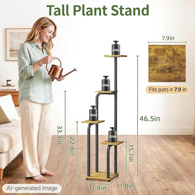 LASZOLA 5 Tiered Plant Stand Tall - Image 3