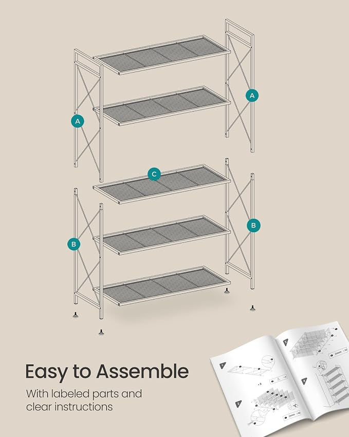 SONGMICS 5-Tier Metal Storage Rack, Shelving Unit - Image 7