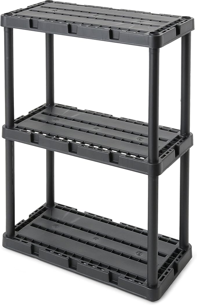 Gracious Living 2 Pack Light Duty Storage Shelves, Knect-A-Shelf 3-Shelf - Image 7