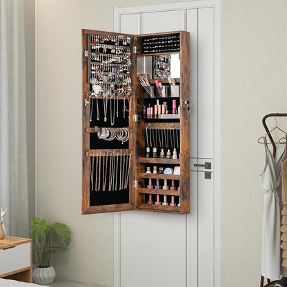CHARMAID Jewelry Cabinet Wall or Door Mounted, Hanging Lockable Jewelry Armoire - Image 2