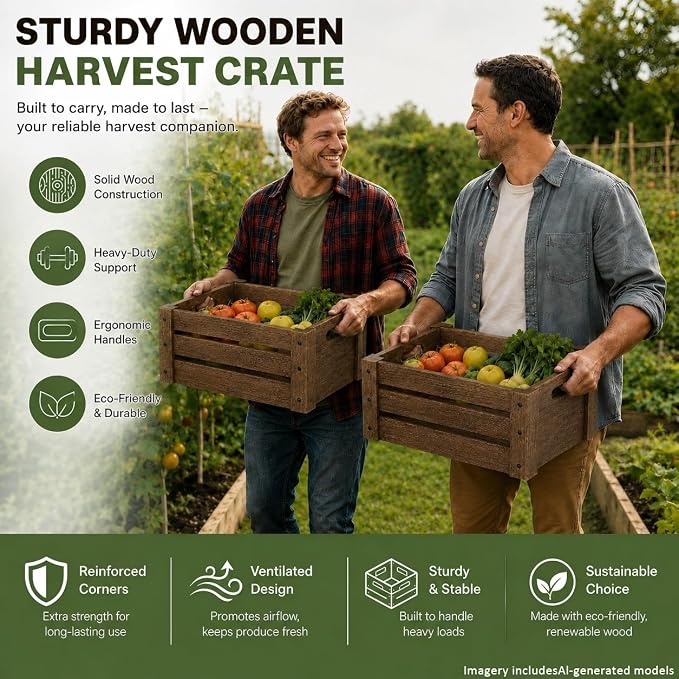 3 Pack Wooden Crates for Display Rustic Handmade Wood Crate for Storage | - Image 3