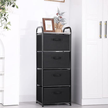 MAX Houser 4 Drawer Fabric Dresser Tall Storage Tower, Dresser Chest - Image 7