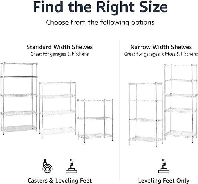 Amazon Basics 4-Shelf Adjustable, Heavy Duty Storage Shelving Unit - Image 4