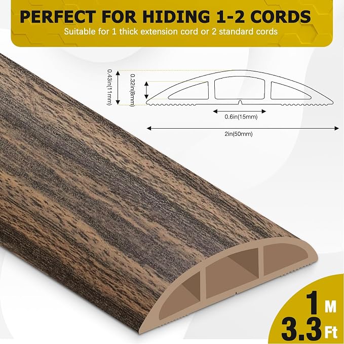 Floor Cord Cover 3.3FT Cord Covers - Image 2