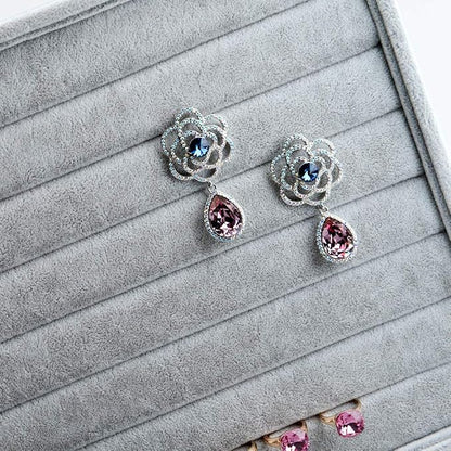 Oirlv Velvet 7 Slots Ring Earrings Studs Tray Showcase Display Jewelry Organizer - Image 5