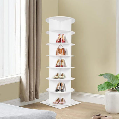 Rotating Shoe Rack, Free Standing Vertical Handbag Rotate Display Storage - Image 5
