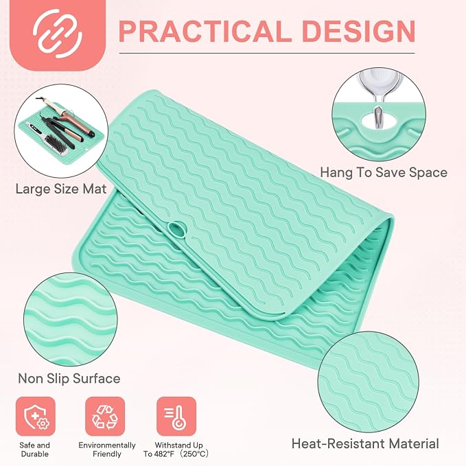 Oversize Silicone Heat Resistant Mat, Portable Travel Mat Cover - Image 4