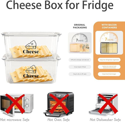 Cheese Container Airtight with Draining Basket Cream Cheese Sliced Cheeses Box - Image 5