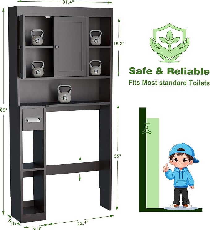 Over The Toilet Storage Cabinet - Image 2