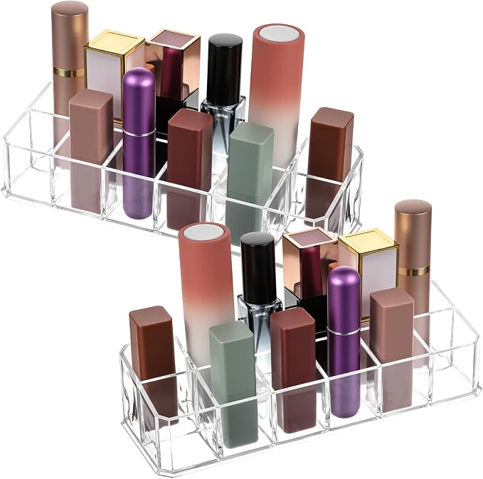4 PCS Acrylic Lipstick Organizer, Lipstick Holder, 12-Slot Lip Gloss Holder - Image 3