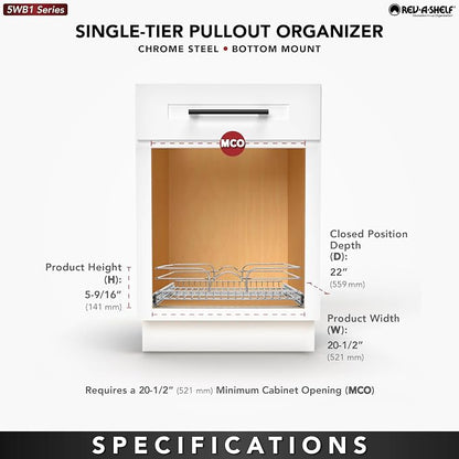 Rev-A-Shelf Kitchen Cabinet Pullout Shelf and Drawer Organizer Slide Out Pantry - Image 5