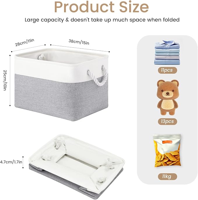 15x11x10 In Foldable Fabric Large Storage Bins - Image 5