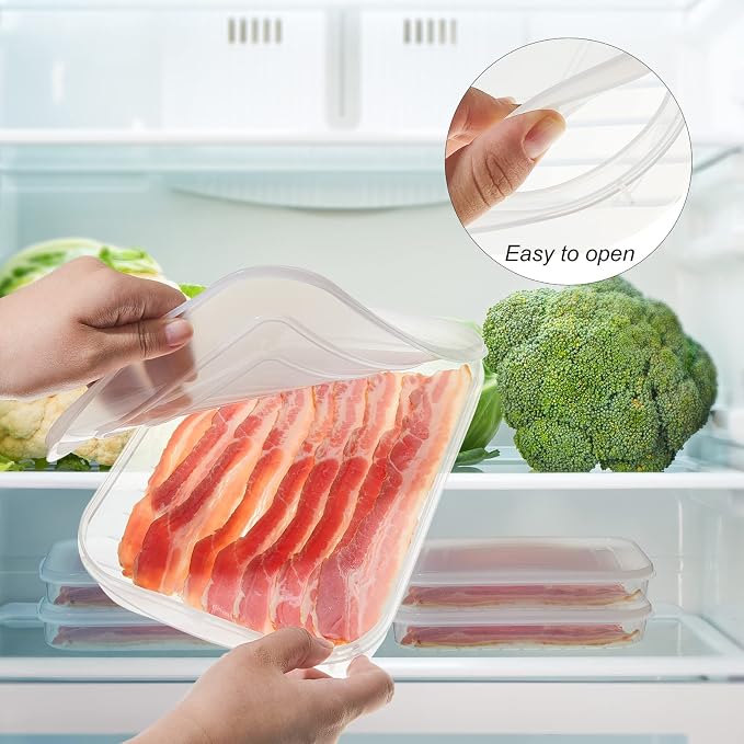 Suclain 4 Pcs Bacon Keeper Deli Meat Container - Image 3