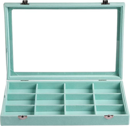 Frebeauty Velvet Jewelry Tray, 12 Grid Jewelry Organizer - Image 2