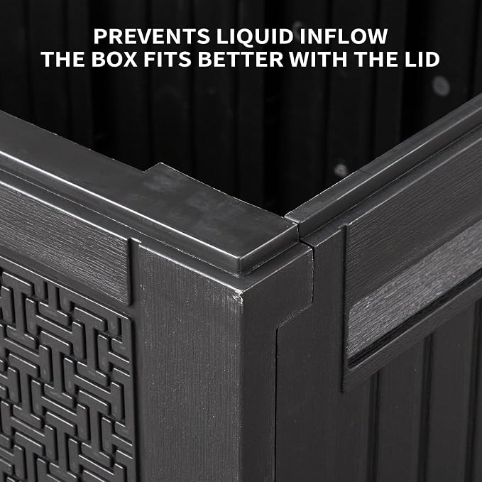 Vasitelan 90 Gallon Outdoor Storage Deck Box, Backyard Lockable Outside - Image 7