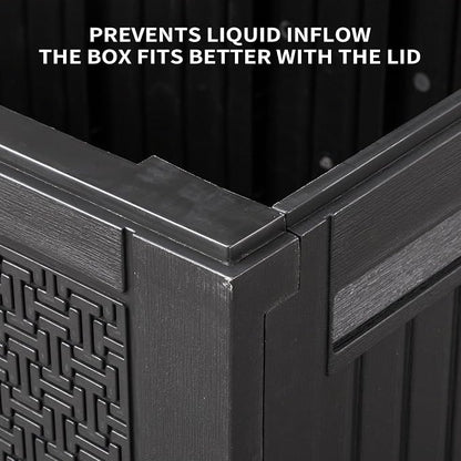 Vasitelan 90 Gallon Outdoor Storage Deck Box, Backyard Lockable Outside - Image 7