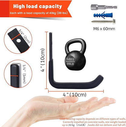 8 Pack Garage Storage Hooks, Ladder Hangers, Steel Wall Mount Hooks, Utility - Image 4