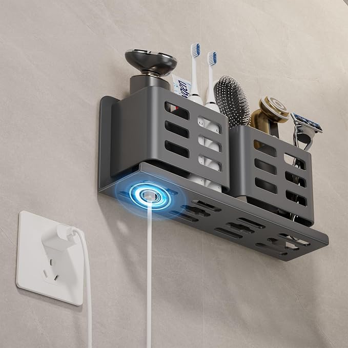 Aluminum Toothbrush Holder Self-Adhesive Hanging Bracket Shower Toothbrush - Image 3
