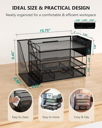 WALI Desk File Organizer, 4 Tier Desktop Paper Letter Tray Organizer - Image 8