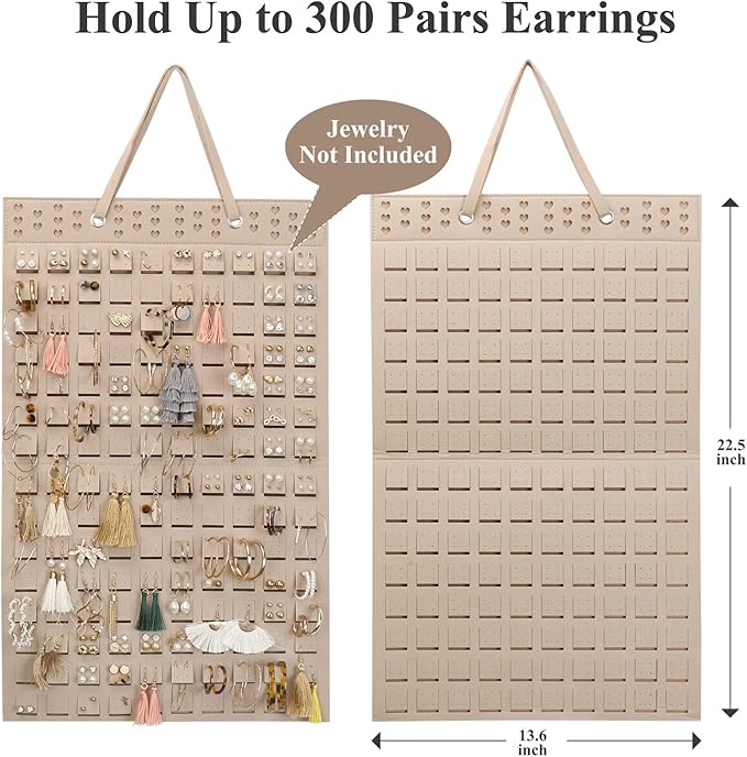 Resovo Hanging Earrings Organizer, Earring Holder & 20 Hooks, Holds Up To 300 - Image 2