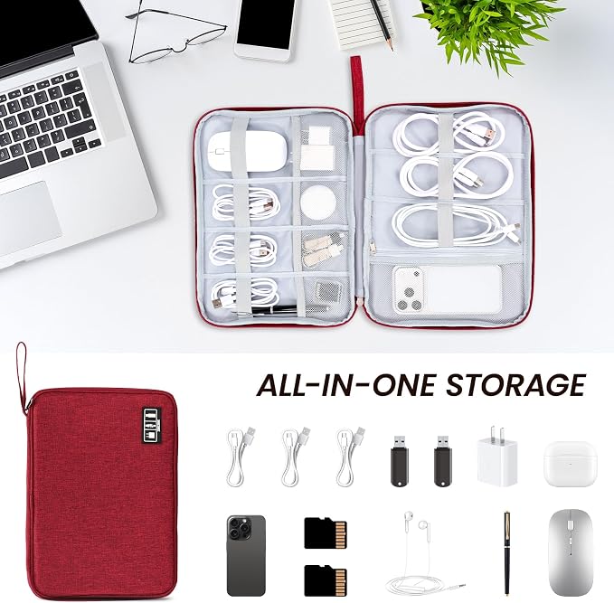 Large Slim Cable Organizer Travel Case, Single-Layer Electronic Accessories - Image 6
