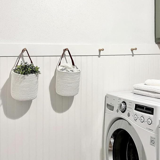 Goodpick 2 Pack Cotton Rope Wall Hanging Baskets - Image 5