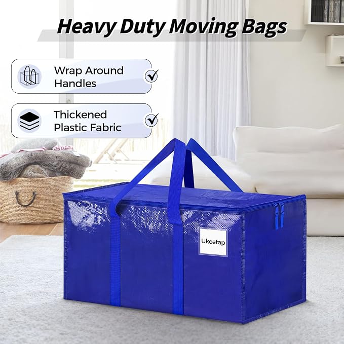 8 Pack Extra Large Heavy Duty Moving Bags, Reinforced Handles & Heavy-Duty - Image 4