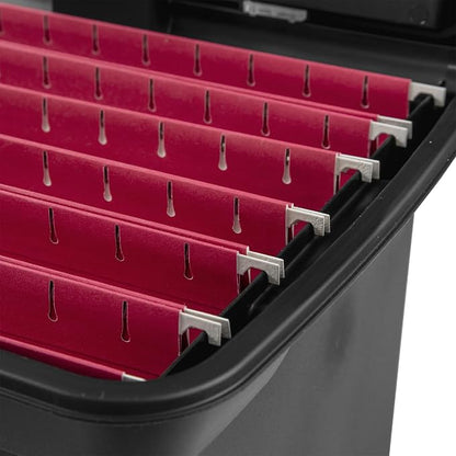 15" L x 10 7/8" W x 11 1/2" H Plastic Storage Bin Portable File Box, Stackable - Image 9