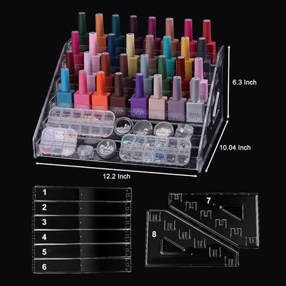 SUTOKAKA 6-Tier Clear Acrylic Nail Polish Organizer Stand | 6-tier acrylic - Image 6