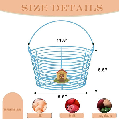 Colorful Metal Mesh Wire Egg Collecting Basket - Image 2