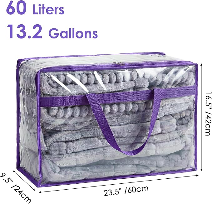SGHUO Clear Storage Bags 60L Extra Large Plastic Vinyl Blanket Storage Bag - Image 2
