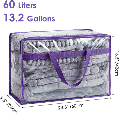 SGHUO Clear Storage Bags 60L Extra Large Plastic Vinyl Blanket Storage Bag - Image 2