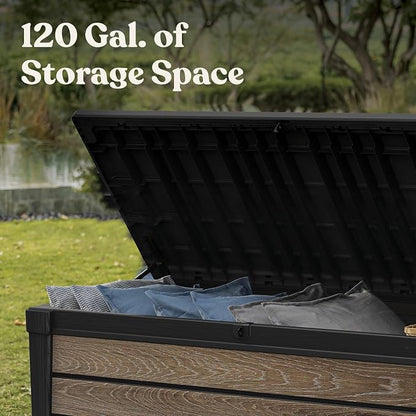 Keter Signature Collection 120 Gallon Resin Deck Box Organization and Storage - Image 5