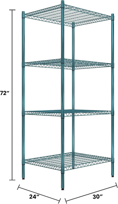 Quantum Storage Systems RWR72-2430LDP Adjustable Wire Green Epoxy 4 Shelves 72" - Image 2