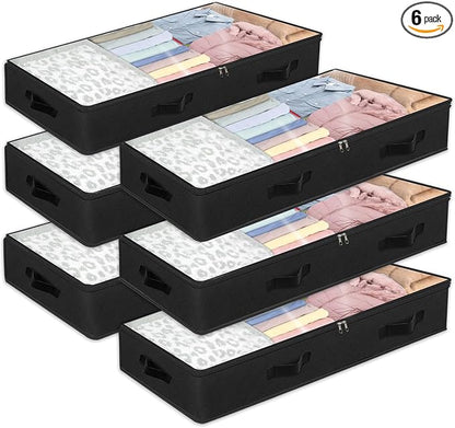 BiCINE 90L Under Bed Storage Containers, 6 Pack Foldable Closet Organizers and by BiCINE