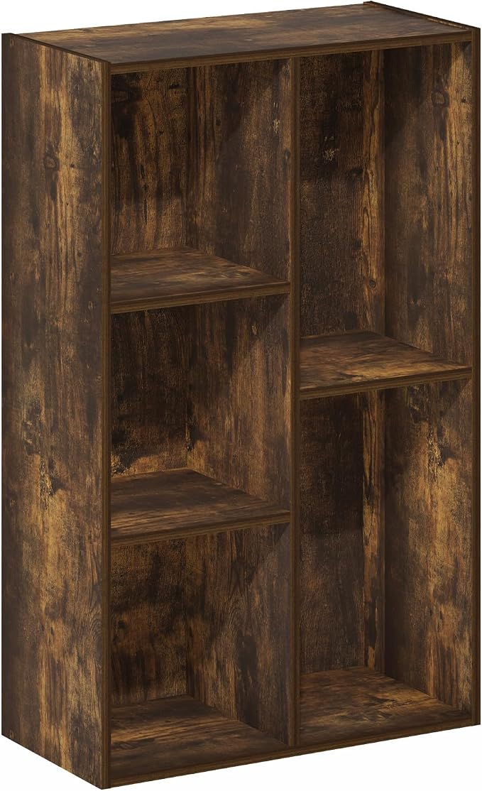 Furinno LUDER Book Shelf, 5-Cube Bookshelf, Reversible Bookcase, 9.4 x 19.5 x - Image 6