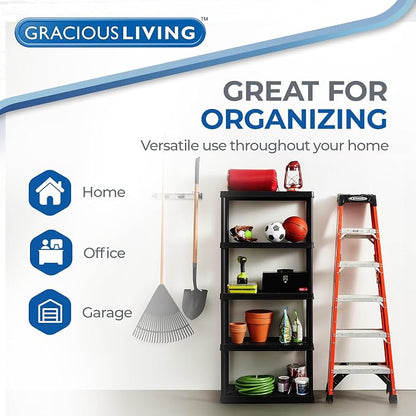 Gracious Living 5 Shelf Fixed Height Ventilated Medium Duty Storage Unit 14 x - Image 5