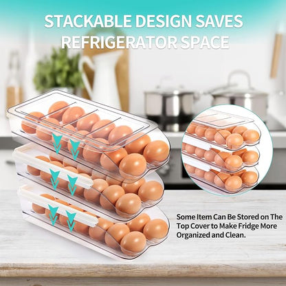 Egg Holder for Fridge, Automatically Rolling Egg Container for Refrigerator - Image 5