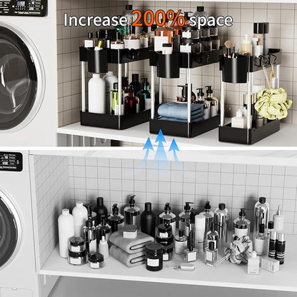 3 Pack Under Sink Organizer Bathroom and Storage Cabinet | 2 Tier - Image 5