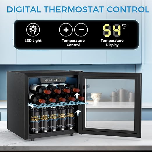 COWSAR Beverage Refrigerator, 50 Cans Wine Cooler, ETL Approved 1.3 Cu.ft Mini - Image 5
