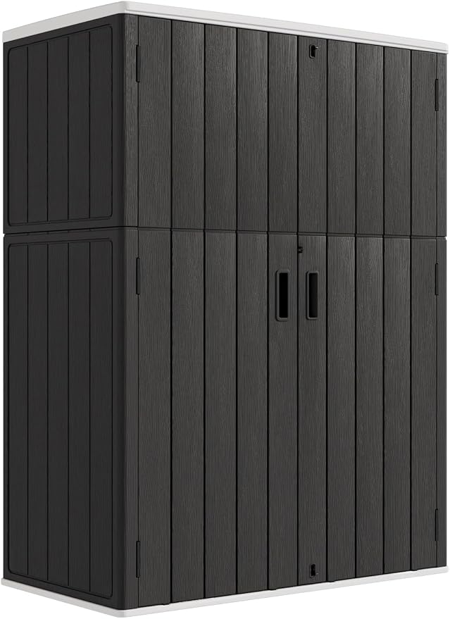KINYING Outdoor Storage Cabinet Waterproof, 57 Cu.ft Resin Vertical Outdoor by KINYING