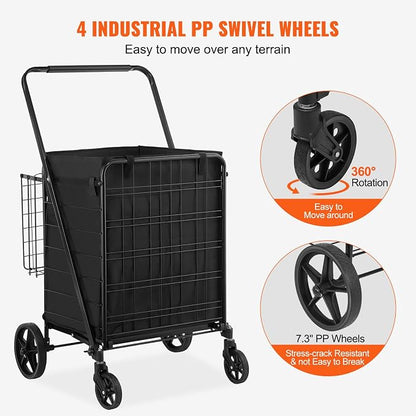 VEVOR Folding Shopping Cart - Image 4