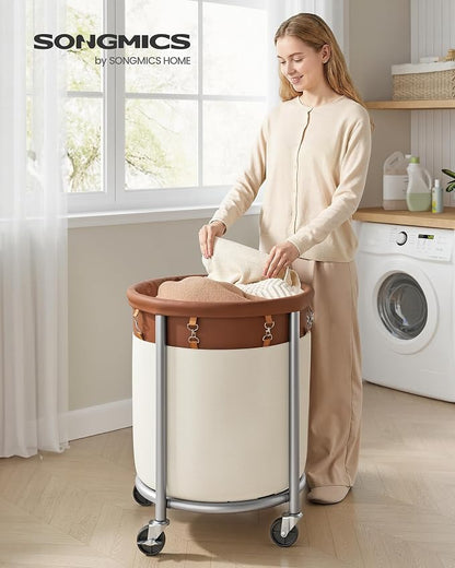 SONGMICS Laundry Basket, Rolling Steel Frame - Image 2