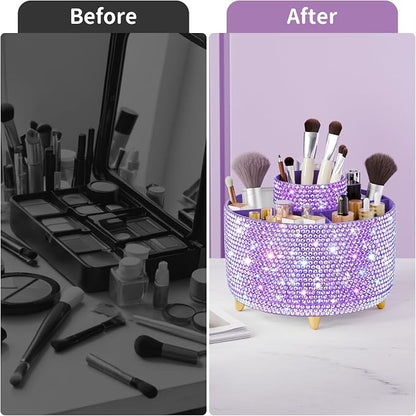 fanado Bling 360° Rotate Makeup Brush Holder Organizer, Makeup Organizers - Image 5